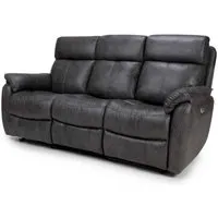 Torvani 3-Seater Reclining Sofa - Dark Grey, Faux Leather alternate view