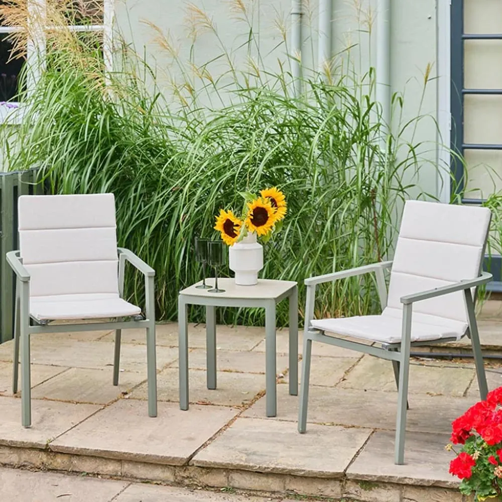 Tosano Garden Duo Set with Ceramic Glass Stone Top - Sage Green, Aluminium product