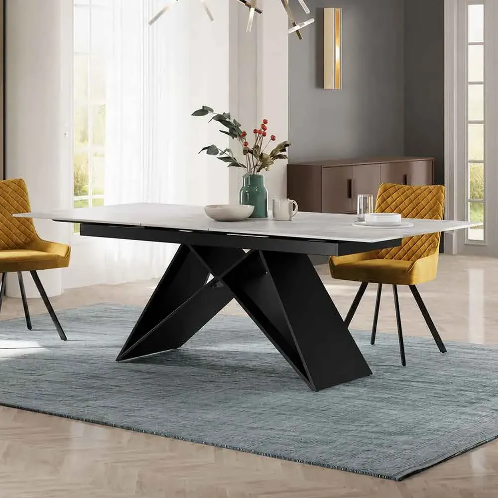 Toscana Extendable Dining Table - Matt Grey, Ceramic product
