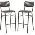 Toulouse Bar Stools Stackable - Black, Faux Leather