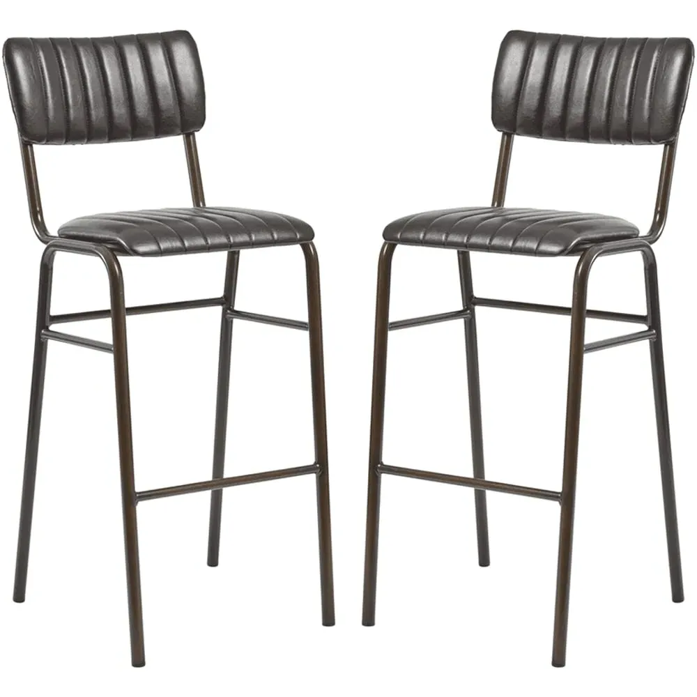 Toulouse Bar Stools Stackable - Black, Faux Leather image