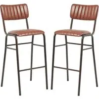 Toulouse Bar Stools Stackable - Tan, Faux Leather