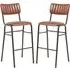 Toulouse Bar Stools Stackable - Tan, Faux Leather