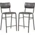 Toulouse Mid Bar Stools Stackable - Black, Faux Leather
