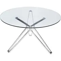 Toulouse Round Dining Table - Clear, Glass