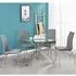 Toulouse Round Dining Table with 4 Opal Chairs - Grey, Glass