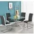 Toulouse Round Dining Table with 4 Symphony Chairs - Glass