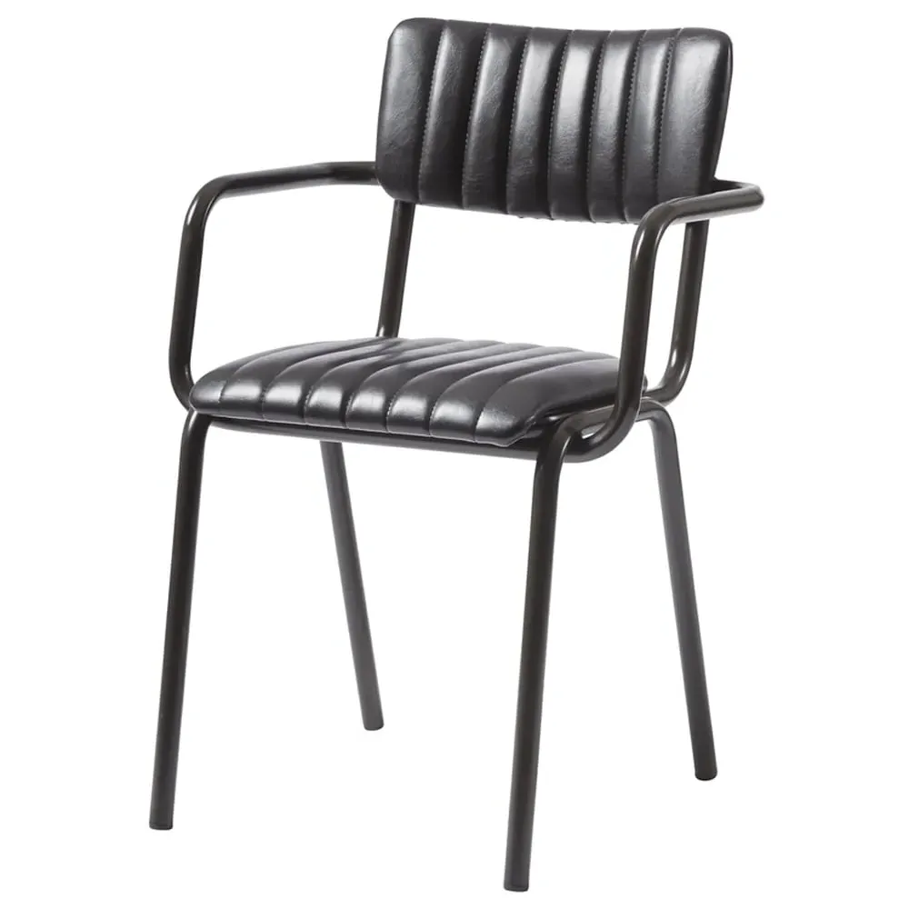 Toulouse Stacking Armchair - Black, Faux Leather image