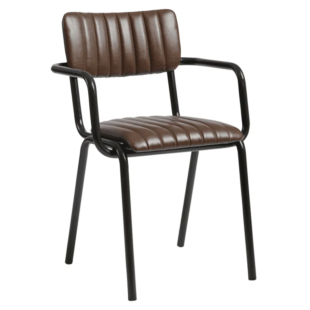 Toulouse Stacking Armchair - Brown, Faux Leather