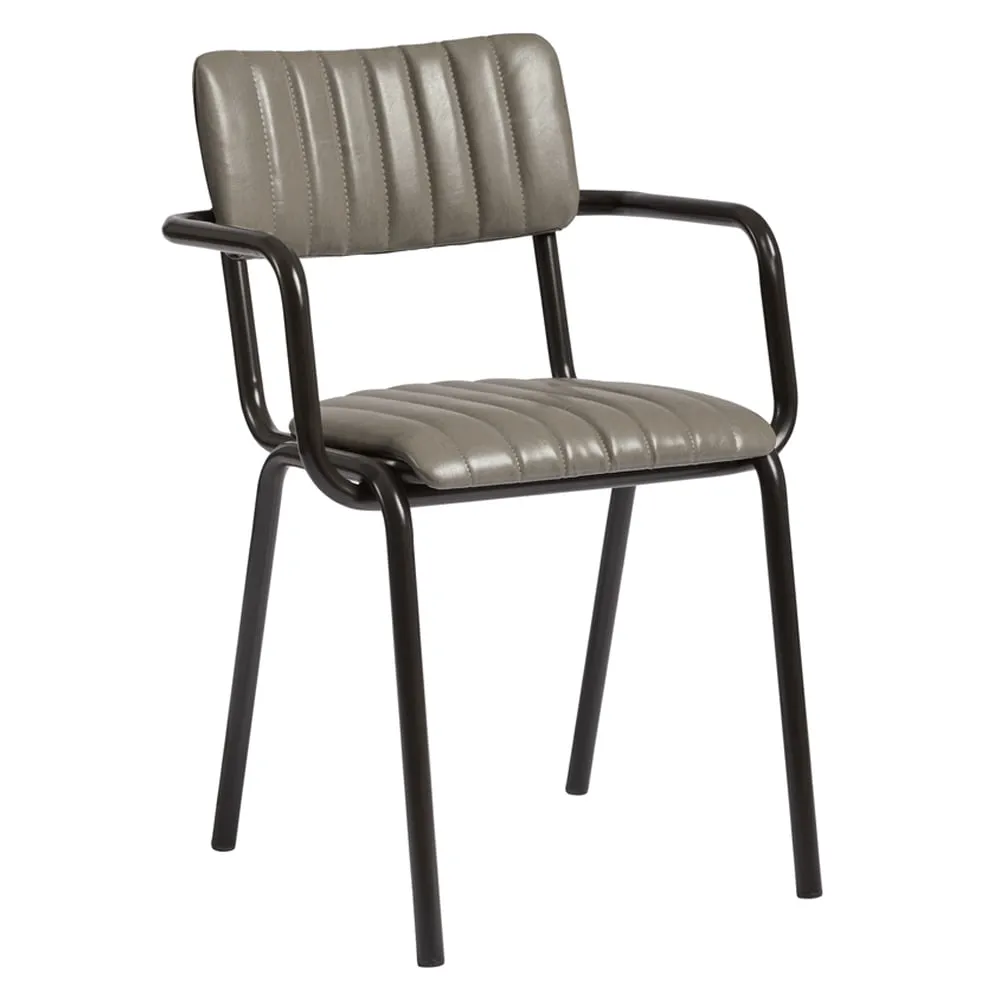 Toulouse Stacking Armchair - Grey, Faux Leather