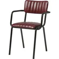Toulouse Stacking Armchair - Red, Faux Leather alternate view