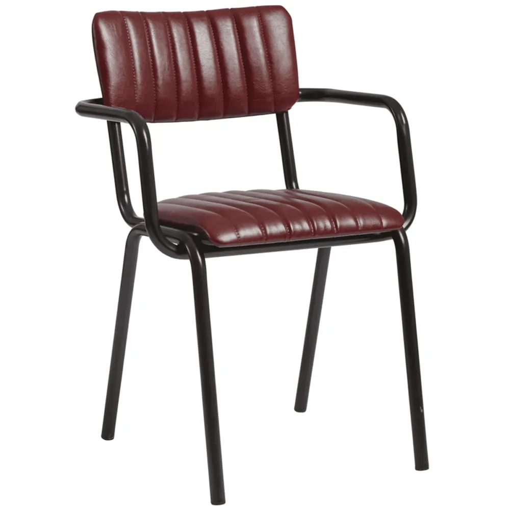 Toulouse Stacking Armchair - Red, Faux Leather