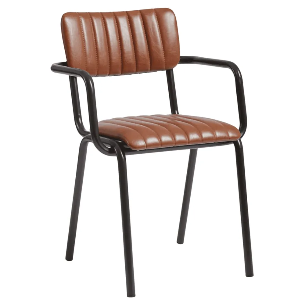 Toulouse Stacking Armchair - Tan, Faux Leather