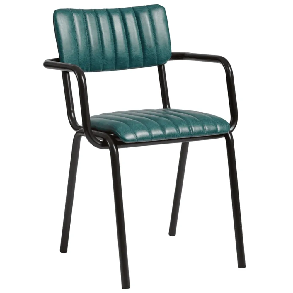 Toulouse Stacking Armchair - Teal, Faux Leather