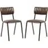 Toulouse Stacking Bar Chairs - Brown, Faux Leather