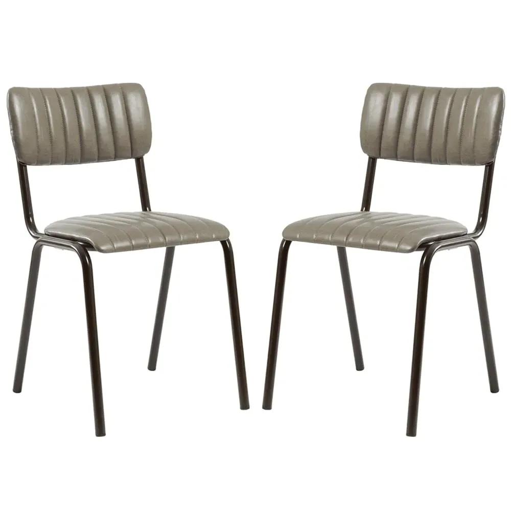 Toulouse Stacking Bar Chairs - Dark Grey, Faux Leather