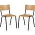 Toulouse Stacking Bar Chairs In Pair - Oak, Wood