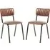 Toulouse Stacking Bar Chairs In Pair - Tan, Faux Leather