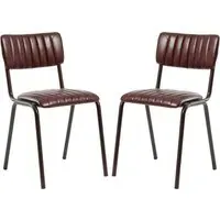 Toulouse Stacking Bar Chairs - Red, Faux Leather