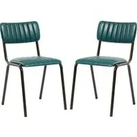 Toulouse Stacking Bar Chairs - Teal, Faux Leather