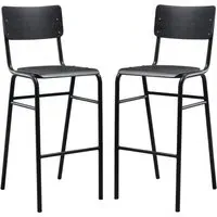 Toulouse Stacking Bar Stools - Black, Wood