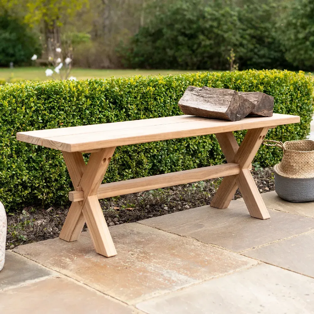 Towson Backless Garden Bench - Oak image
