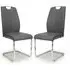 Towson Dining Chairs in Pair - Grey, Leather