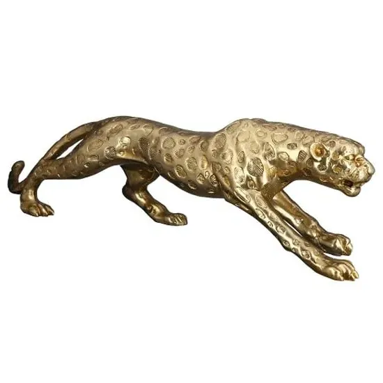 Tracy Cheetah Poly Sculpture - Antique Gold