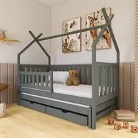 Tracy Single Day Bed with Bonnell Mattress and Trundle - Graphite