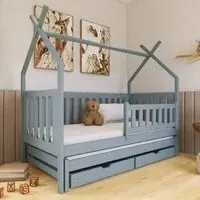 Tracy Single Day Bed with Storage - Grey, Pinewood