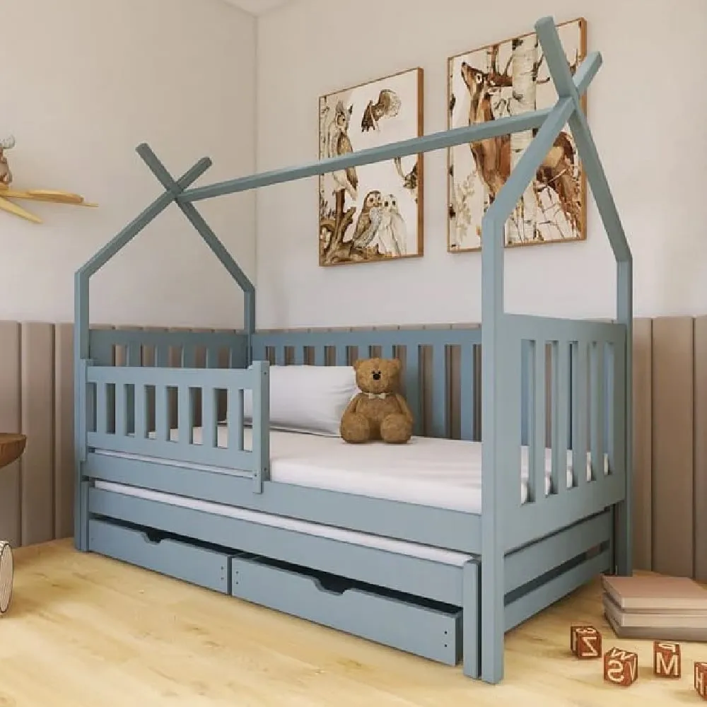 Tracy Single Day Bed with Storage - Grey, Pinewood