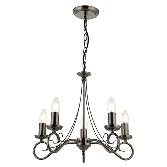 Trafford 5-Light Ceiling Pendant Light - Antique Silver, Steel image