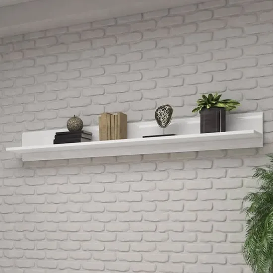 Trail High Gloss Wall Shelf - White