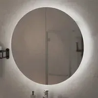 Trail Large Mirrored Cabinet with LED - Black