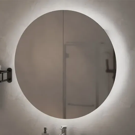 Trail Large Mirrored Cabinet with LED - Grey