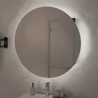 Trail Medium Mirrored Cabinet with LED - Black