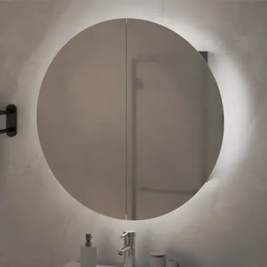 Trail Medium Mirrored Cabinet with LED - Grey