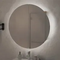 Trail Medium Mirrored Cabinet with LED - Oak