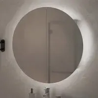 Trail Medium Mirrored Cabinet with LED - White