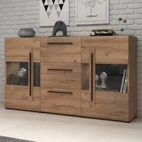 Trail Sideboard 2 Doors 3 Drawers with LED - Grandson Oak