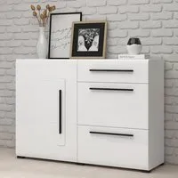 Trail Sideboard with 1 Door 3 Drawers - White