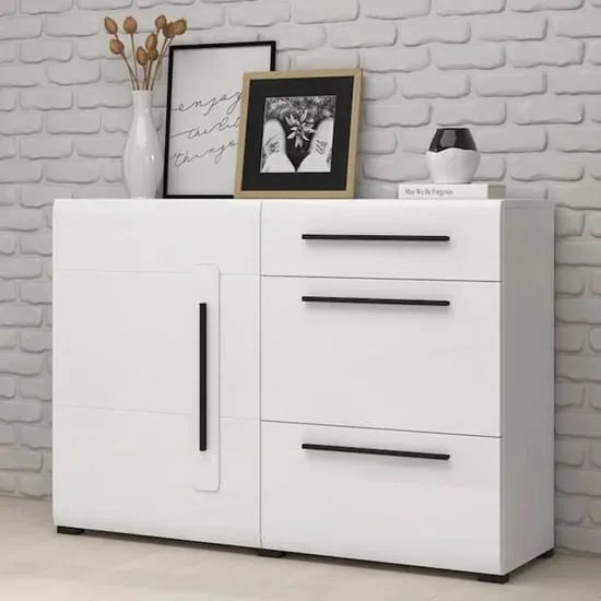 Trail Sideboard with 1 Door 3 Drawers - White image