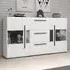 Trail Sideboard with 2 Doors 3 Drawers LED - White