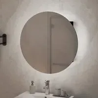 Trail Small Mirrored Cabinet with LED - Black