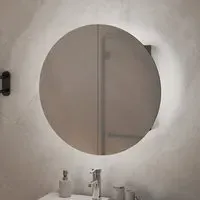 Trail Small Mirrored Cabinet with LED - Grey