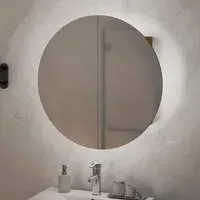 Trail Small Mirrored Cabinet with LED - Oak