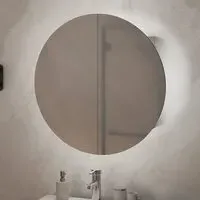 Trail Small Mirrored Cabinet with LED - White