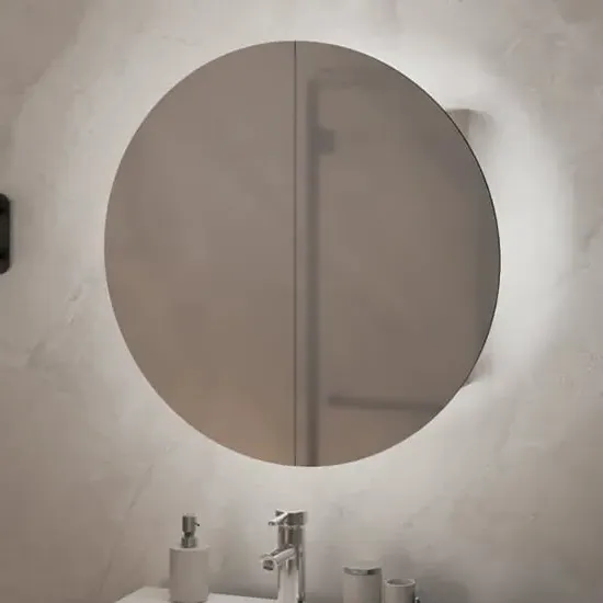 Trail Small Mirrored Cabinet with LED - White