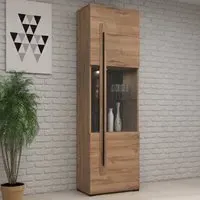 Trail Tall Display Cabinet with LED - Grandson Oak