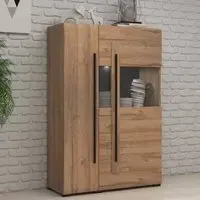 Trail Wide Display Cabinet with LED - Grandson Oak